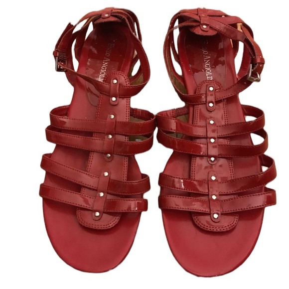 Enzo Angiolini Red Gladiator Sandal - Picture 4 of 8